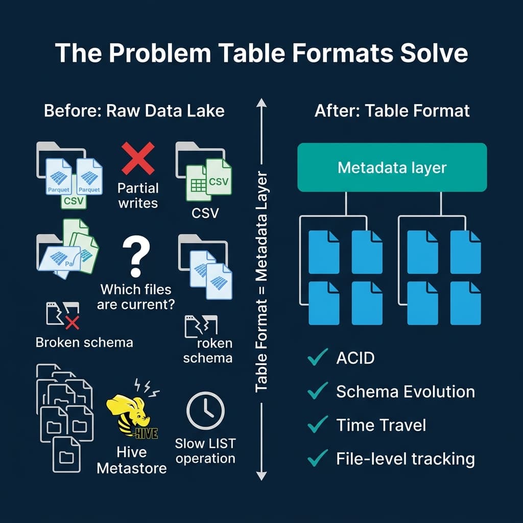 How table formats solved the chaos of raw data lakes with a structured metadata layer
